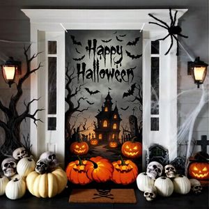 Custom halloween Door Cover with pumpkin Hanging Banner