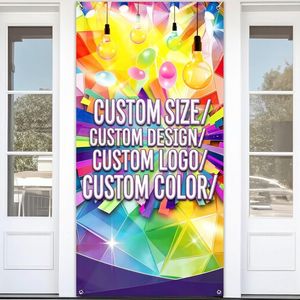 Custom Door Cover Decorations with hanging Door Banner Holiday Celebration