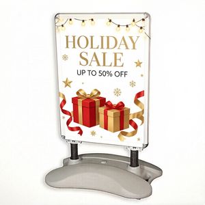 Custom Sidewalk Poster Stand Water Filled Metal Street Easel Pavement Sign
