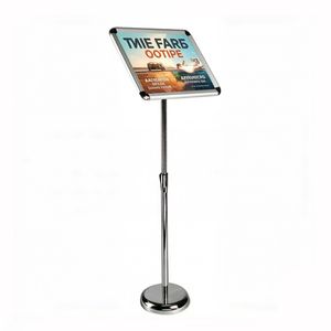 Custom Adjustable Floor Standing Poster Stand Heavy Duty Base Menu Display Frame